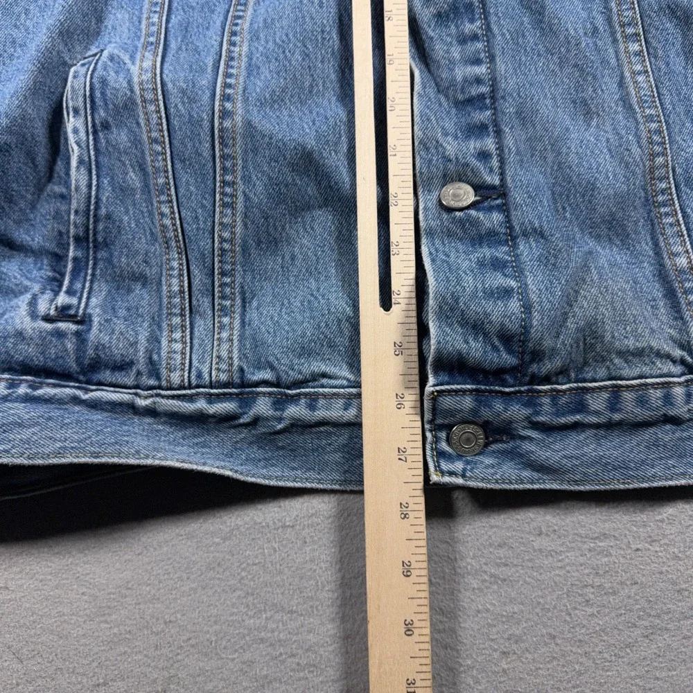 Levi Denim Hoodie Jacket Men 3XL Hybrid Trucker Blue Grey Casual Streetwear - Picture 5 of 9